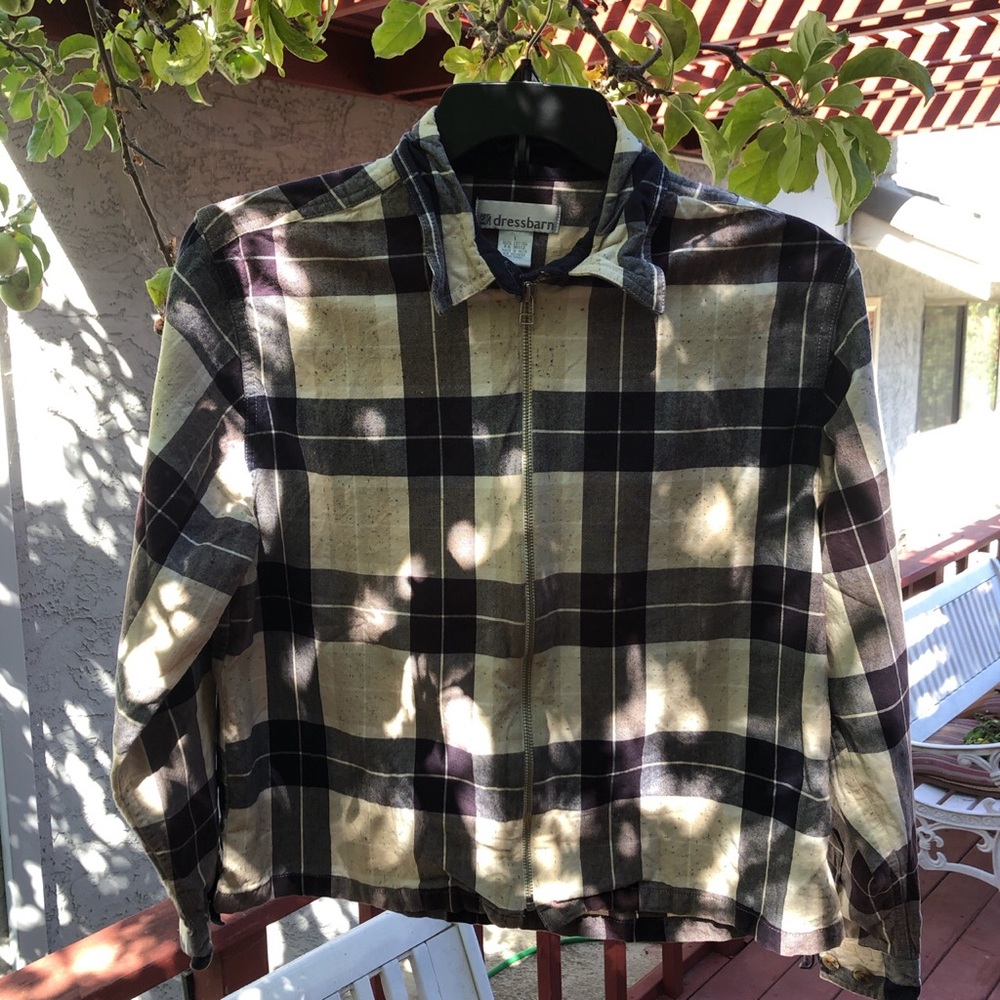 Plaid Dress Barn Zip-Up Jacket